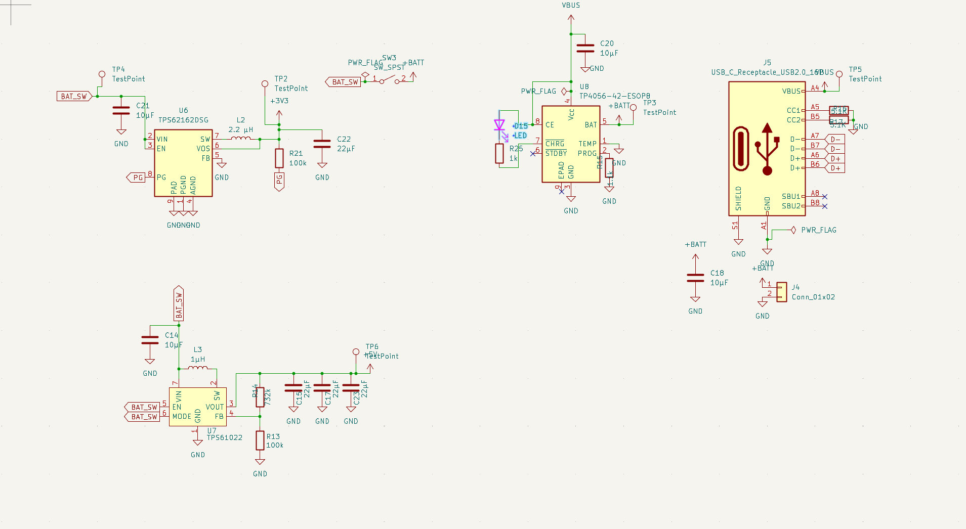 Schéma de gestion des tensions dans KiCad